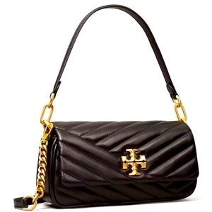 Gently used! Impeccable chevron quilting with gold logo.